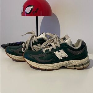 New Balance Forest Green and White Running Shoes